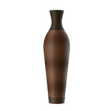 Hand-Woven PVC Rattan Floor Vase, 39 Inch Tall Black Gray Decorative Vase