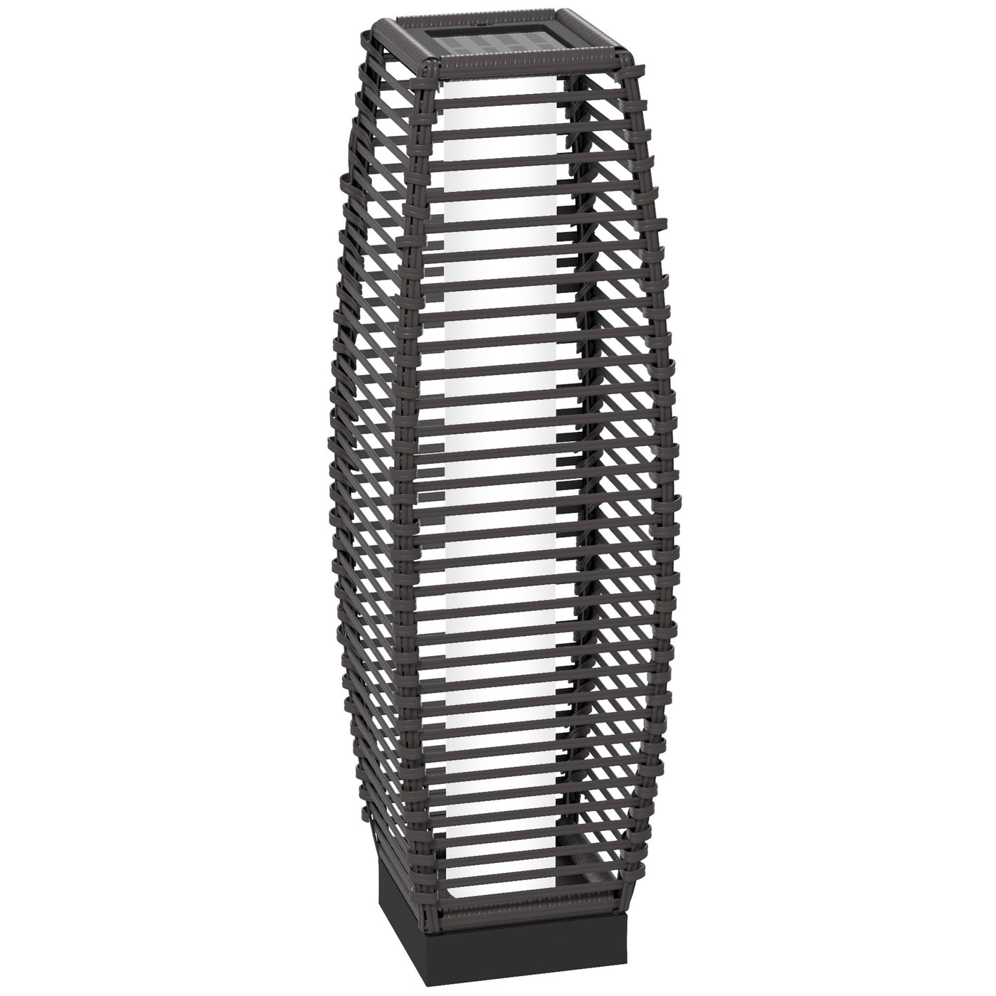 Solar LED Pathway Light Outdoor Rattan Garden Lantern Gray