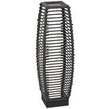Solar LED Pathway Light Outdoor Rattan Garden Lantern Gray