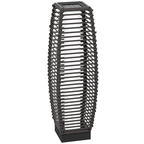 Solar LED Pathway Light Outdoor Rattan Garden Lantern Gray