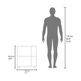 Under Sink Bathroom Cabinet with Side Shelves, White and Oak