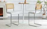 Set of 4 Faux Leather Bar Stool White