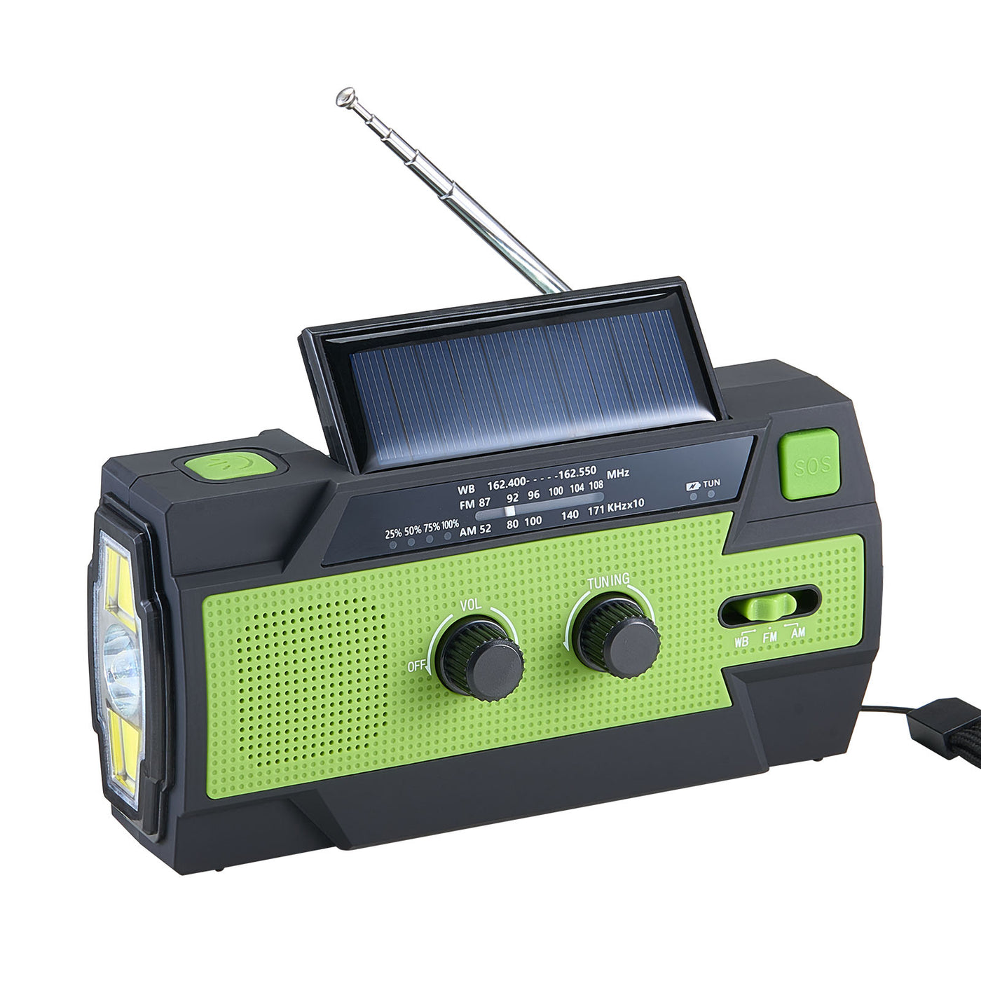Emergency Weather Radio 4000mAh Solar Hand Crank Flashlight