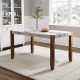 Rubberwood Dining Table White 49"