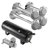 Train Horns Kit, 4 Trumpet Air Horn Kit, 150dB Train Horns for Pickup Trucks