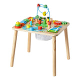 Montessori Activity Table for Toddler 1-3 Years Old, 13 in 1 Wooden Learn Activi
