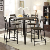 Black Metal Frame Counter Height Dining Set with 4 Chairs