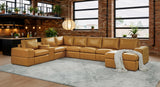 Sectional Sofa Modular Leather Match Ginger 8 Seat 159 In