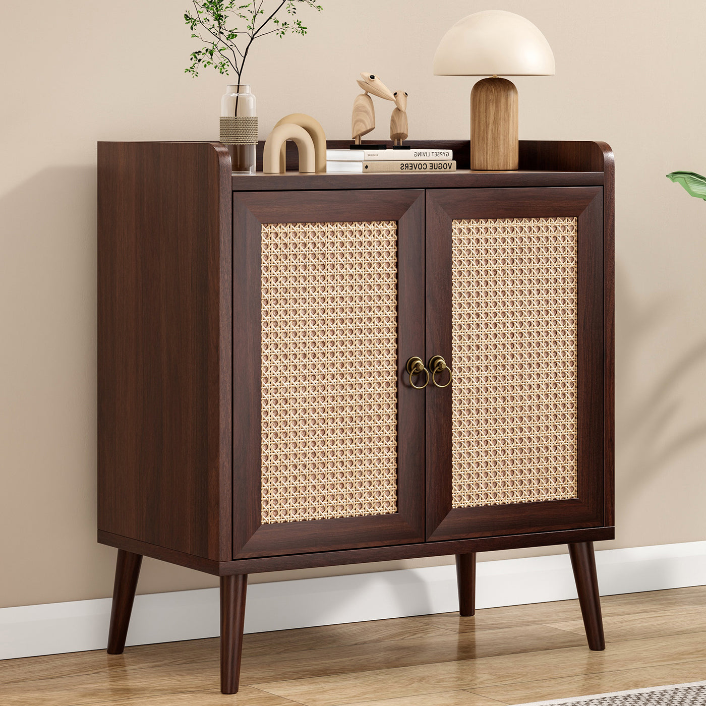 Sideboard Buffet Cabinet with Rattan Doors Storage