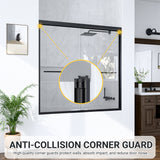 56"-60"W*60" H Semi-Frameless Double Sliding Shower Door, Bypass Shower Door
