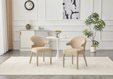 Set of 2 Boucle Dining Chair Khaki