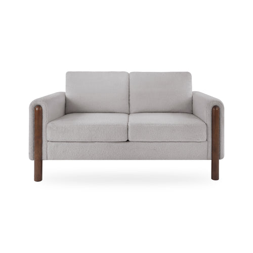 Mid-Century Modern Loveseat 2-Seater Sofa Green/White/Grey