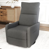 Velvet Recliner Swivel Power Dark Gray