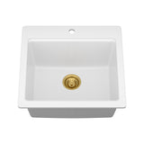 Quartz Bar Sink - 21" x 20" x 9-5/8" White granite composite Workstation