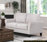 Sand Textured Fabric Loveseat with Attached Cushion