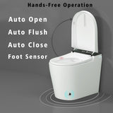 Compact Smart Toilet with Bidet Seat Built-in, Modern Tankless Design