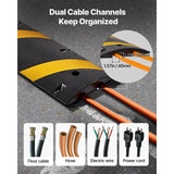 6FT Rubber Speed Bump, 2 Pack, 2 Channel Heavy Duty Traffic Speed Hump