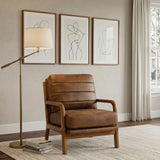 Wood Accent Chair Light Brown