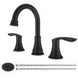 8 Inch 2-Handle Widespread Matte Black Bathroom Sink Faucet