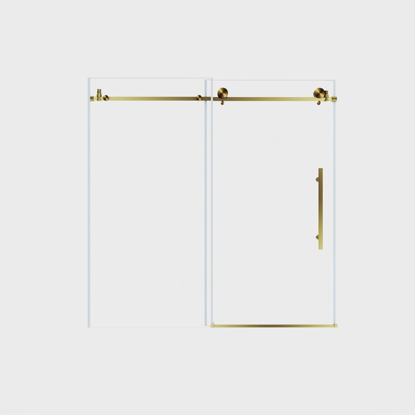 Frameless Shower Door 56-60"W x 60"H Tempered Glass Gold