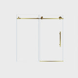 Frameless Shower Door 56-60"W x 60"H Tempered Glass Gold