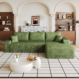Fabric Chaise Sofa Green