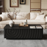 Square Engineered Wood Coffee Table with Storage Black