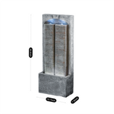 Modern Gray Outdoor Water Fountain LED Lights Resin 39.4