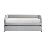 Daybed with Trundle Wood Light Gray
