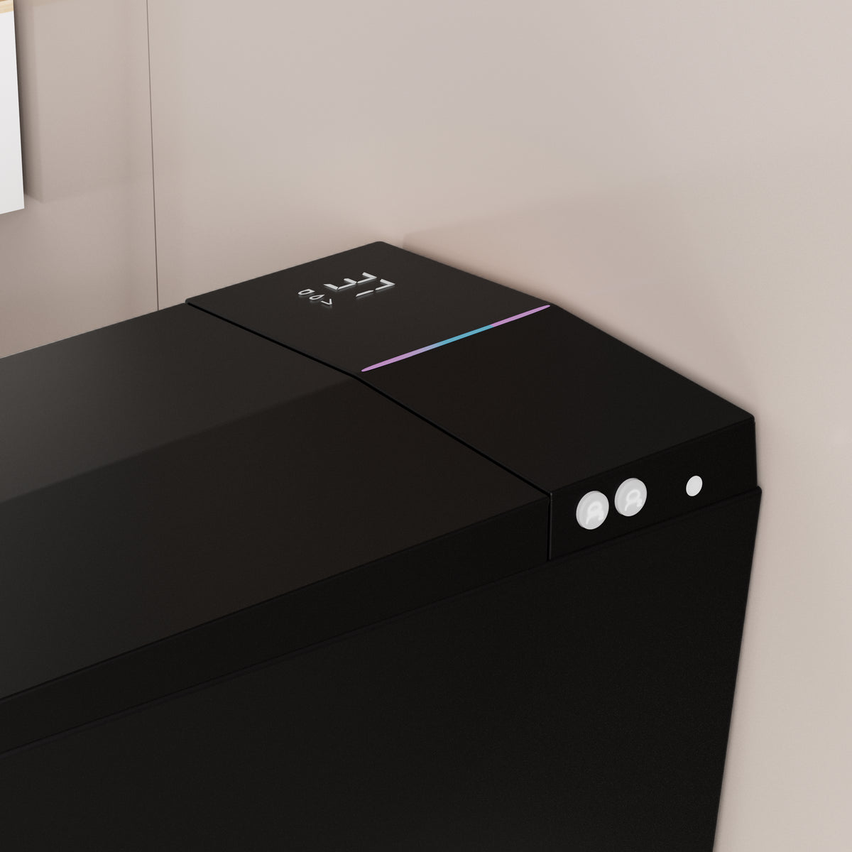 Black Square Smart Toilet with Built-in Tank for Bathroom, Remote Control