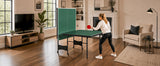 8 FT Foldable Portable Ping Pong Table with Quick-Clamp Net & Post Set, Indoor &