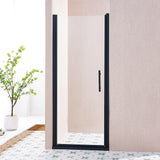 32-33.5in W x 75in H Pivot Single Swing Shower Door, Matte Black, 6mm Glass