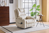 Power Lift Velvet Lift Recliner with Massage Creamy White