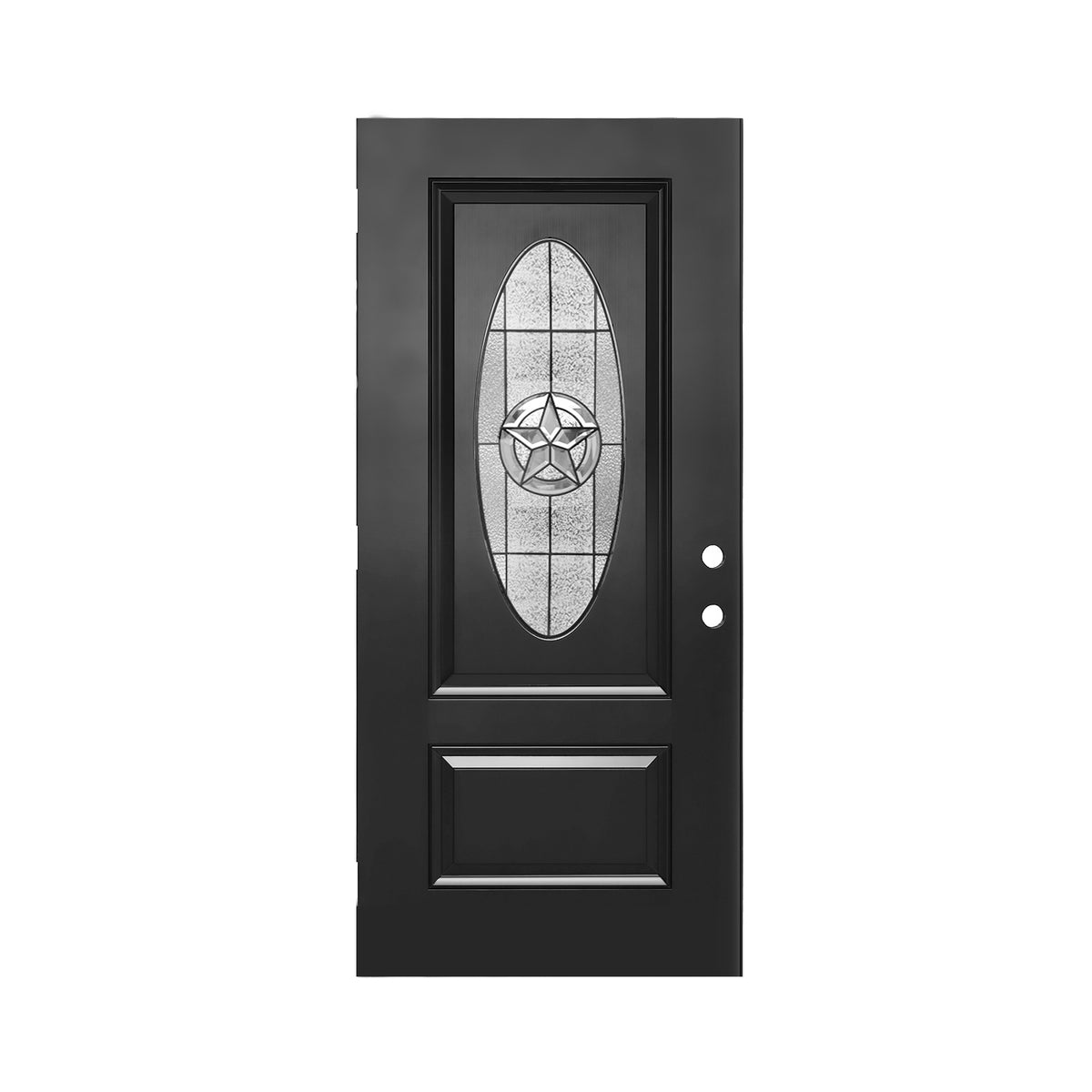36"x80" Fiberglass Front Door, Left-Hand Inswing Exterior Door with Brickmould