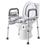 Raised Toilet Seat with Arms, 400 lbs Load Capacity, Adjustable Height