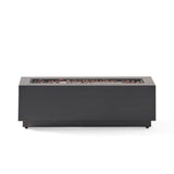 Modern 40 in Outdoor Iron Propane Fire Pit, 50,000 BTU, Sleek Design, Dark Brown