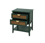 2 Drawer Side table, Naturel Rattan, End table, Suitable for bedroom