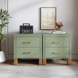 Solid Wood Nightstand Sage Green