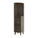 Corner Bar Cabinet - Dark Brown - Drawer, Shelves & Cup Rack