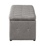 Storage Ottoman Set - Rectangular - Linen Fabric - Beige