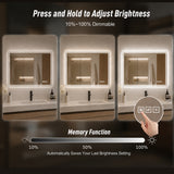 24" W x 32" H Rectangular Front-Lighted and Backlit LED Bathroom Mirror