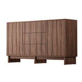 59.1" Buffet Sideboard with 2 Doors and 3 Drawers, Walnut Finish