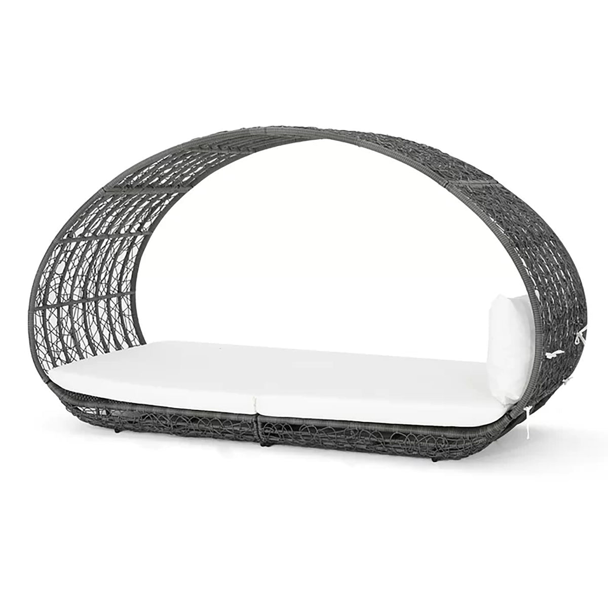 Daybed Wicker Grey/White