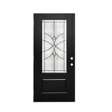 36"x80" Fiberglass Front Door, Left-Hand Inswing Exterior Door with Brickmould