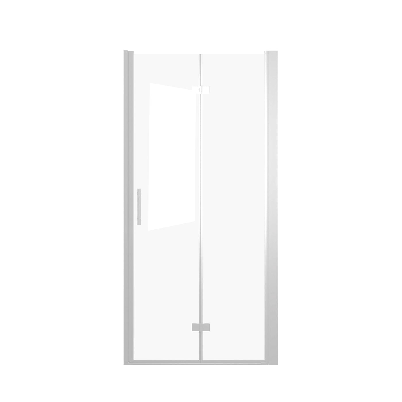 Chrome Aluminum Bifold Shower Door 29-28" x 72" Tempered Glass
