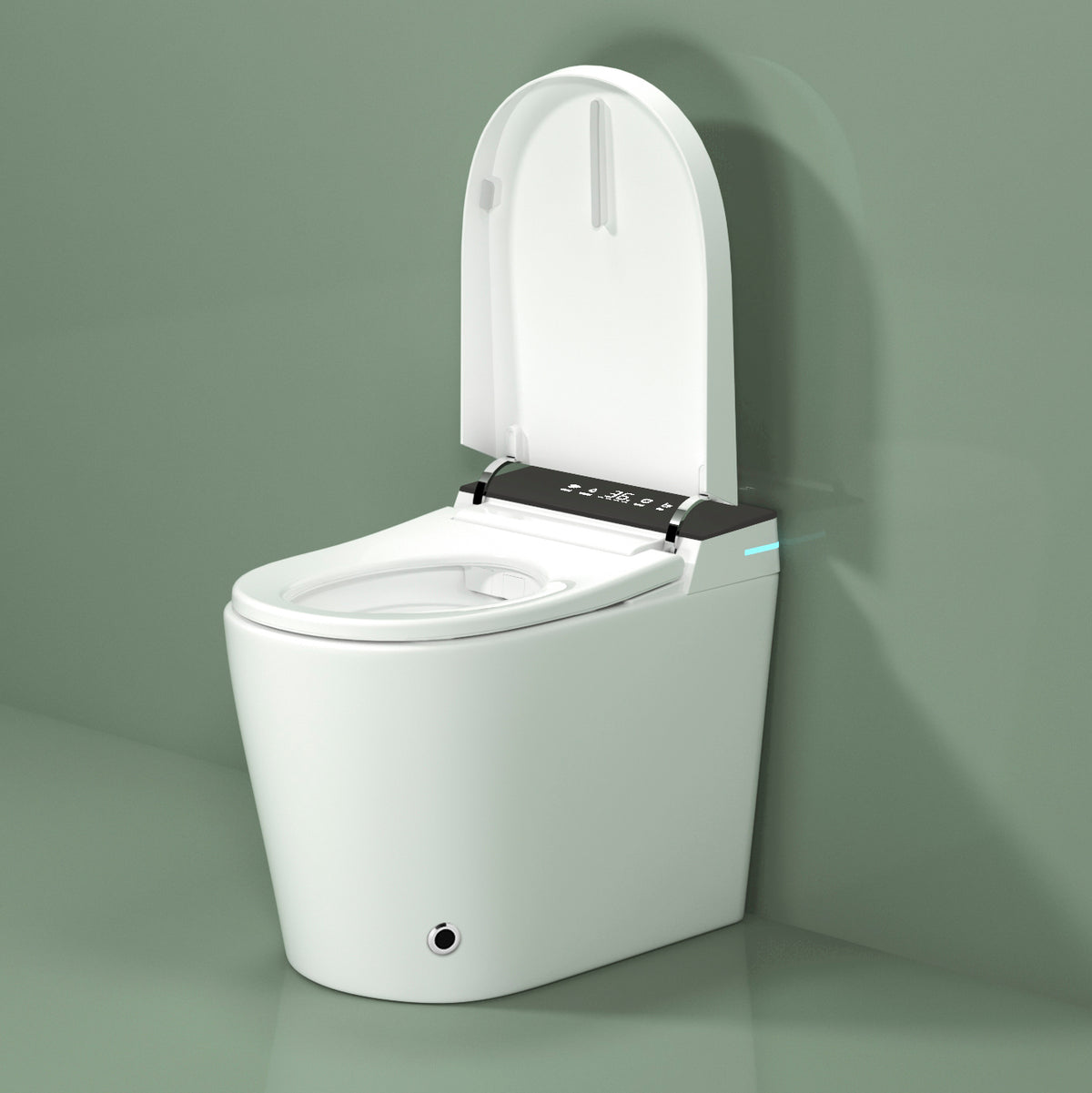 Compact Smart Toilet with Bidet Seat Built-in, Modern Tankless Design