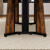Rectangular Engineered Wood Dining Table Black/Rustic Brown 71"