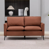 Brown Faux Leather Accent Chair 55.91" x 31.90" x 26.80