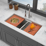 39-inch Built-in Kitchen Sink with Mixing Bowl Worktop