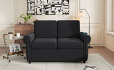 Pull Out Sofa Bed Loveseat Sleeper Twin Memory Foam USB Ports Black